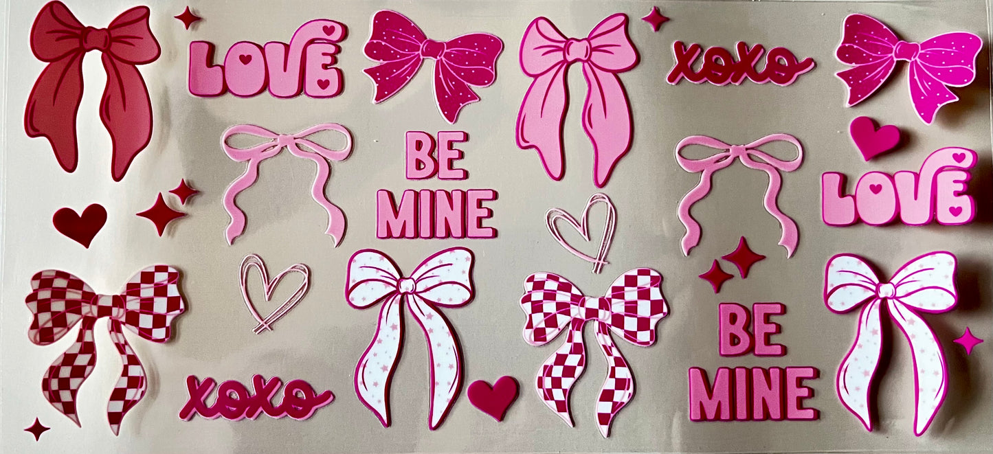 16oz cup wrap bows, love, be mine