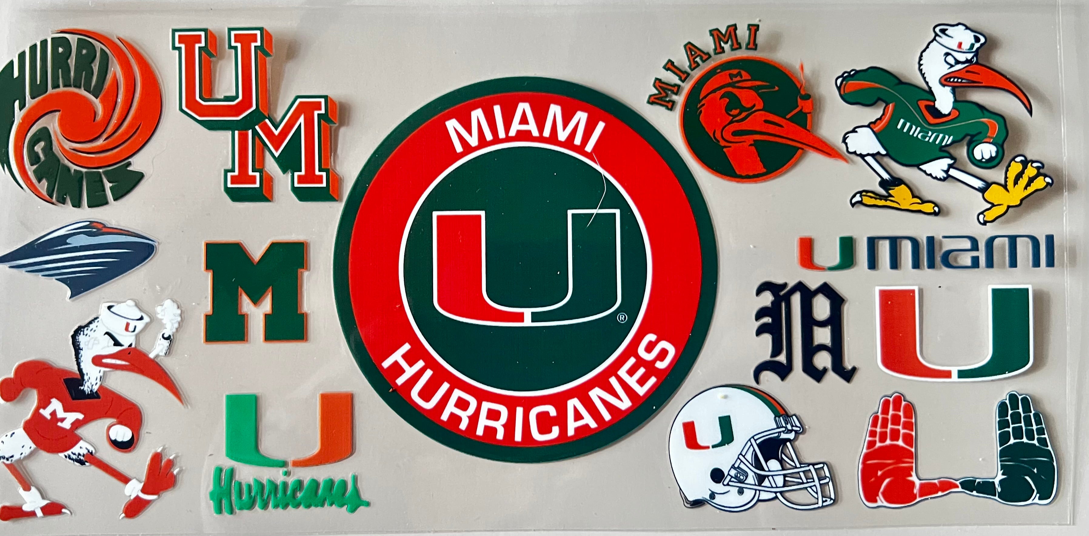 16oz cup wrap Miami hurricane