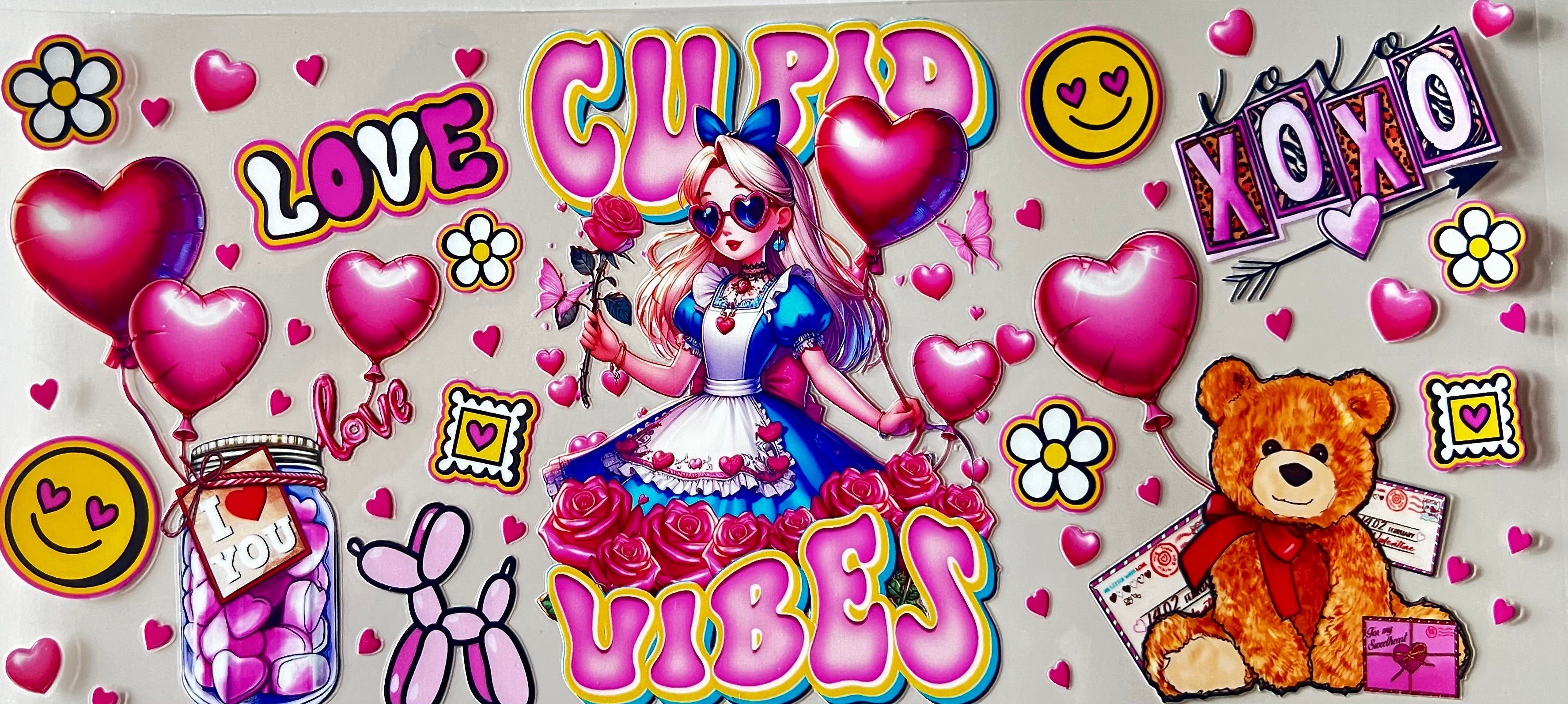 16oz cup wrap valentines, balloon dog, Cupid