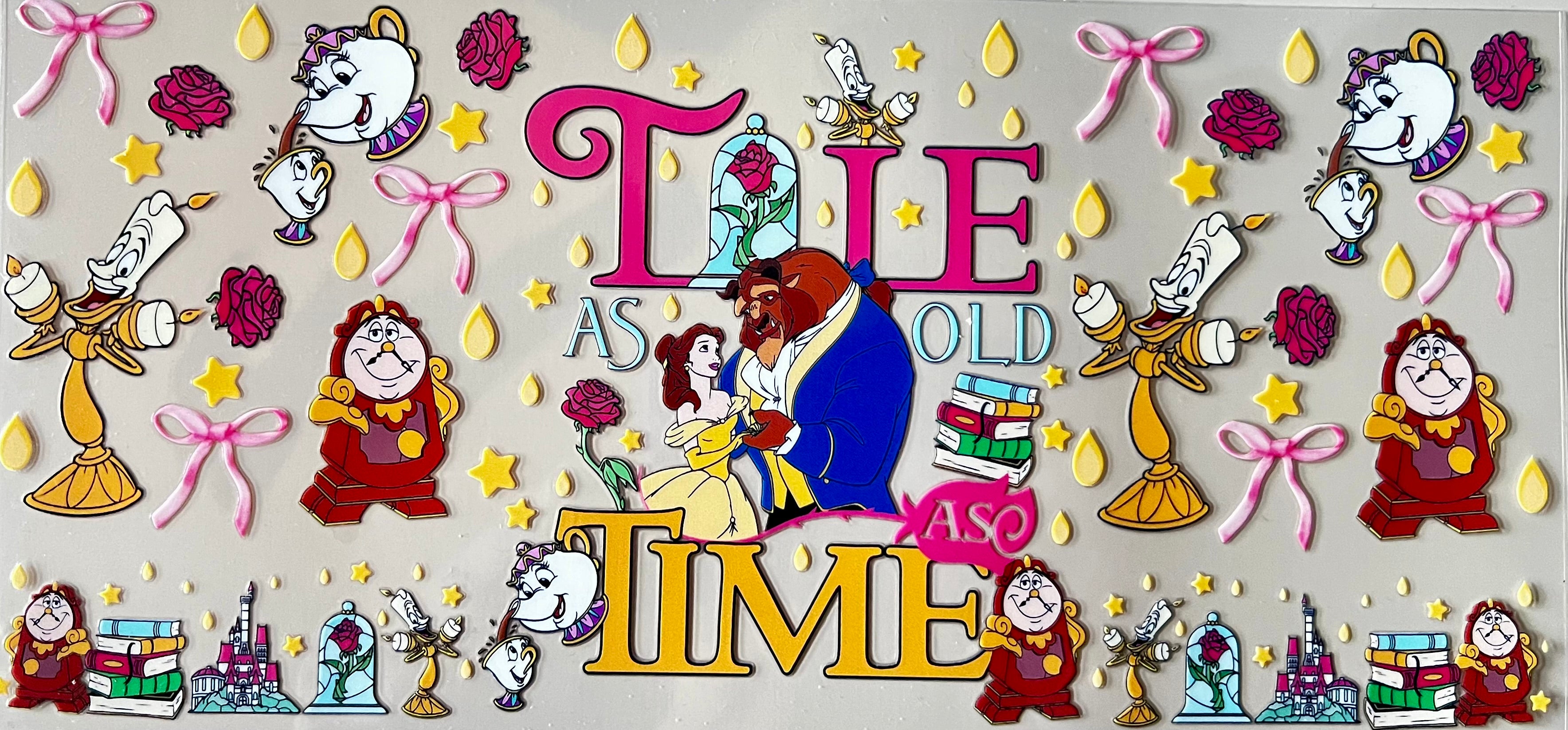 16oz cup wrap beauty and beast character