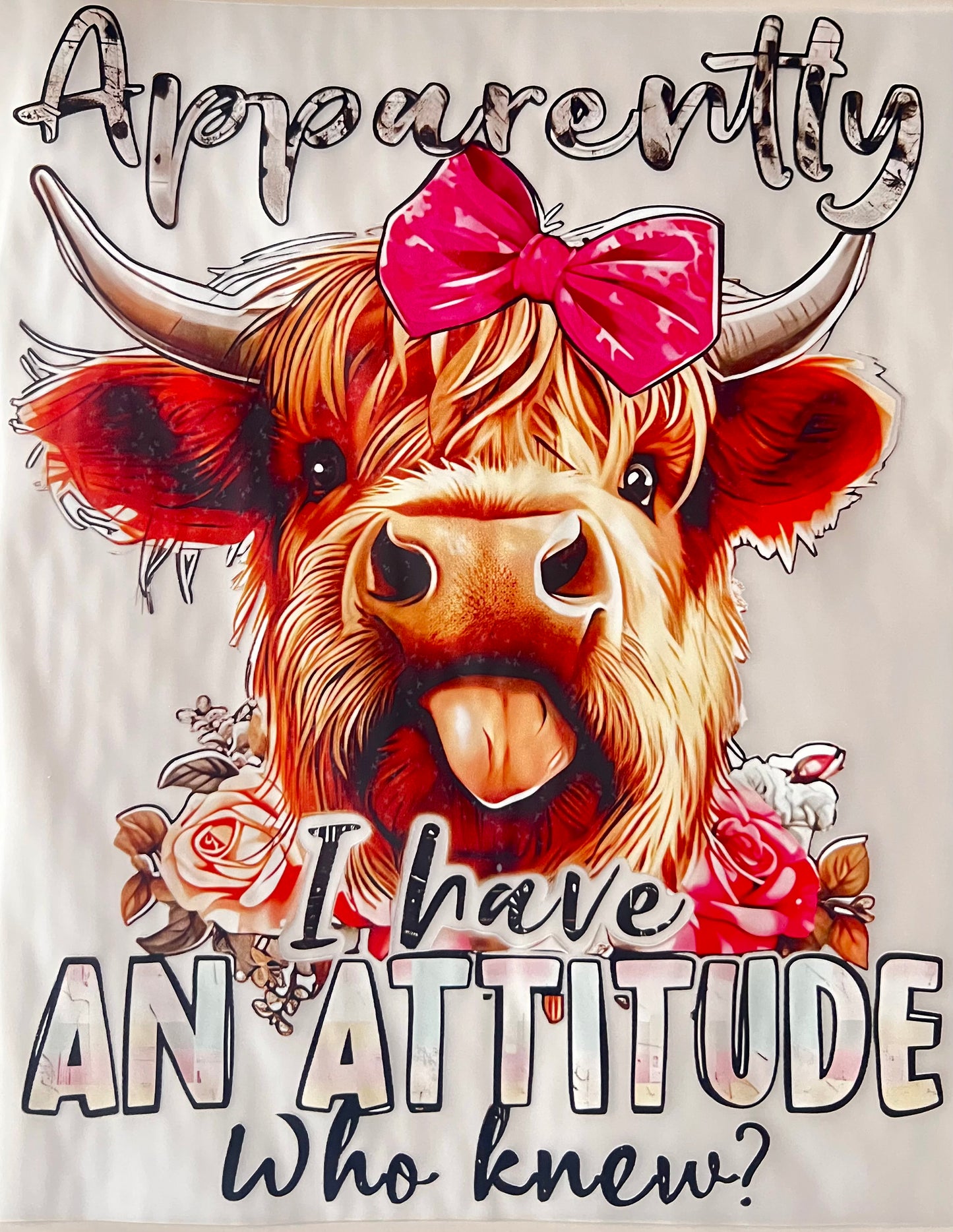 DTF transfer, cow