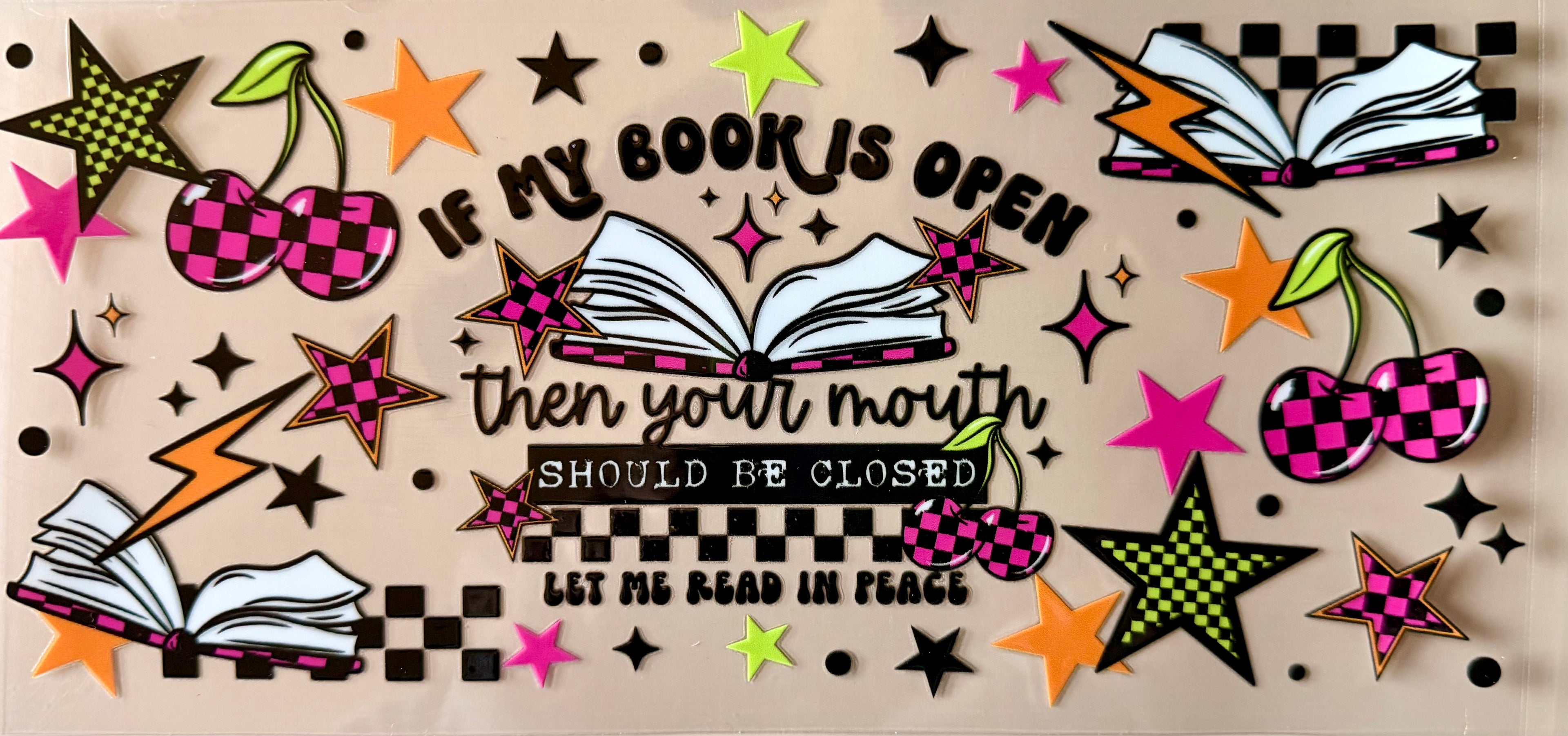 16oz decal, books, sarcastic